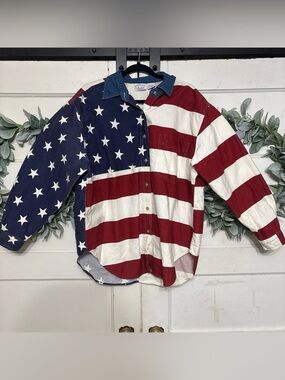 Vintage Carolina Blues American Flag Shirt